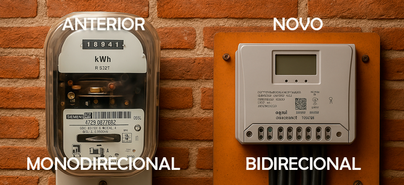 Troca do relógio de energia para o nosso sistema de energia solar